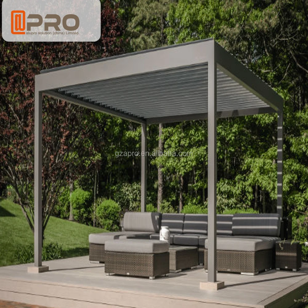 
Bespoke Outdoor Modern Square Tube Garden Terrace Patio Gazebo Folding Louver Side Blinds Bioclimatic aluminum gazebo pergola 
