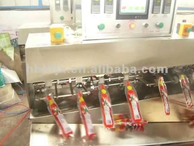 sweet water /Juice/ Straw Milk Inflatable Bag Fill Packer filling machine for plastic sachet bags