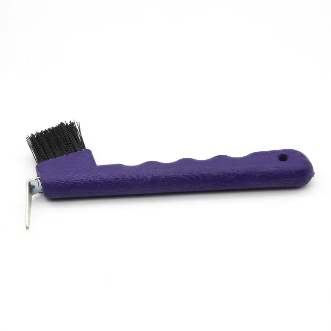 plastic horse hoof pick brush with easy grip handle