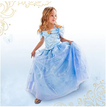 2015 New Kids Cinderella font b Dress b font Cosplay Cinderella Costume Girl Princess font b