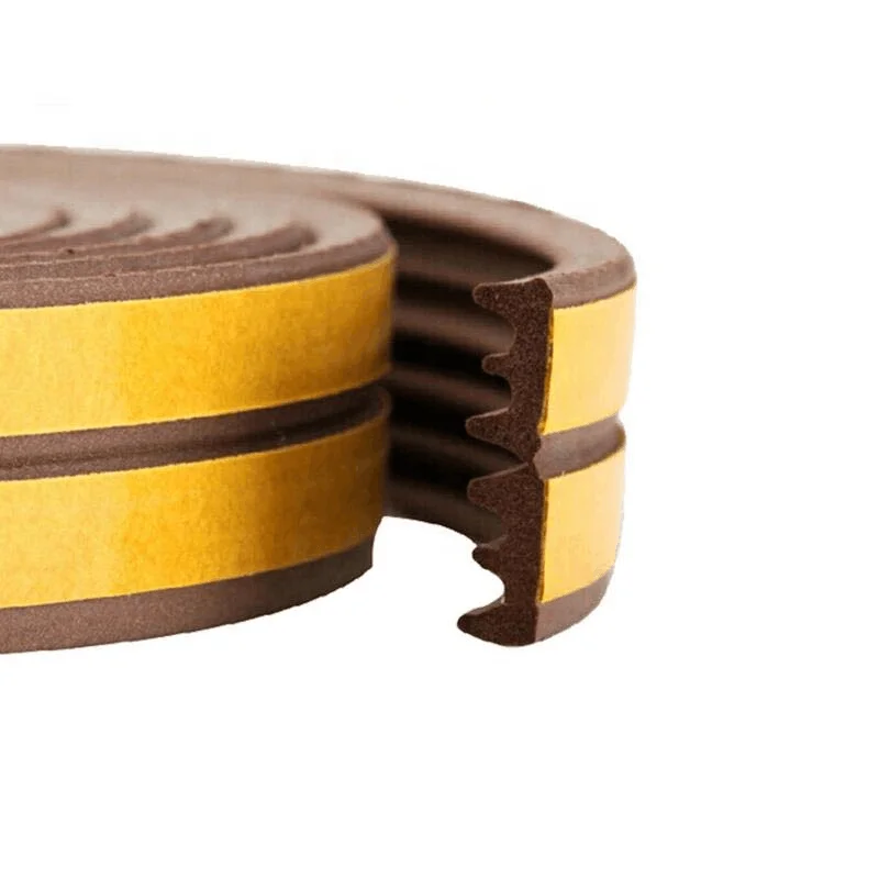 E type self-adhesive EPDM rubber door dustproof rubber sealing strip window sponge strip