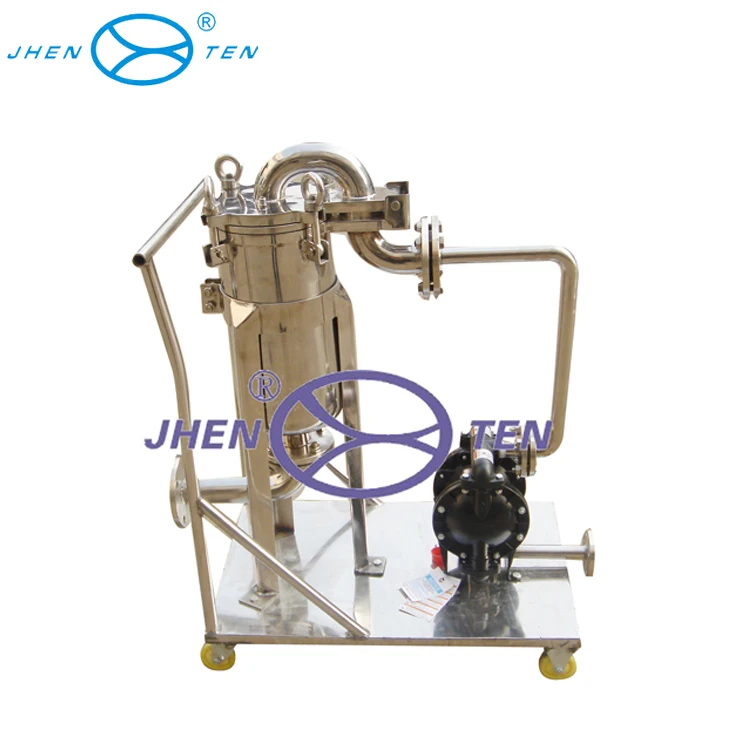 multi stage bag moveablefilter housing filtration system with cart