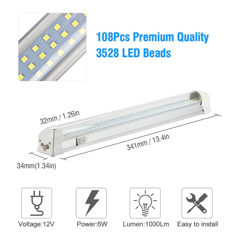 KEEN USA Free Shipping Super Bright Interior Light Bar LED Strip with On y Off Switch for Lorry Truck Boat Motor home Caravan