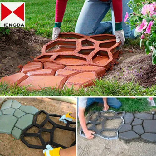 Plastic Driveway Concrete Stone Mold Paving Pathway Stepping Stone Mould Garden
