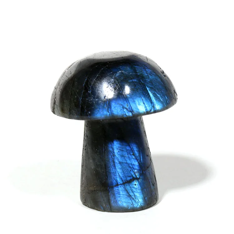 Natural Labradorite Carved Crystal Mushroom Gemstone Mushroom 1 pack contain 10 pieces