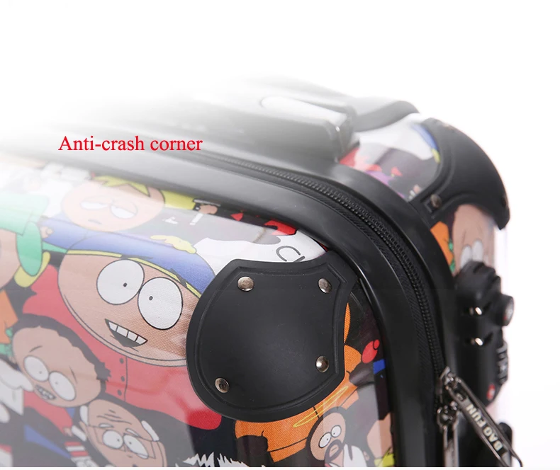 Double side transparent clear pc luggage customized design trolley suitcase