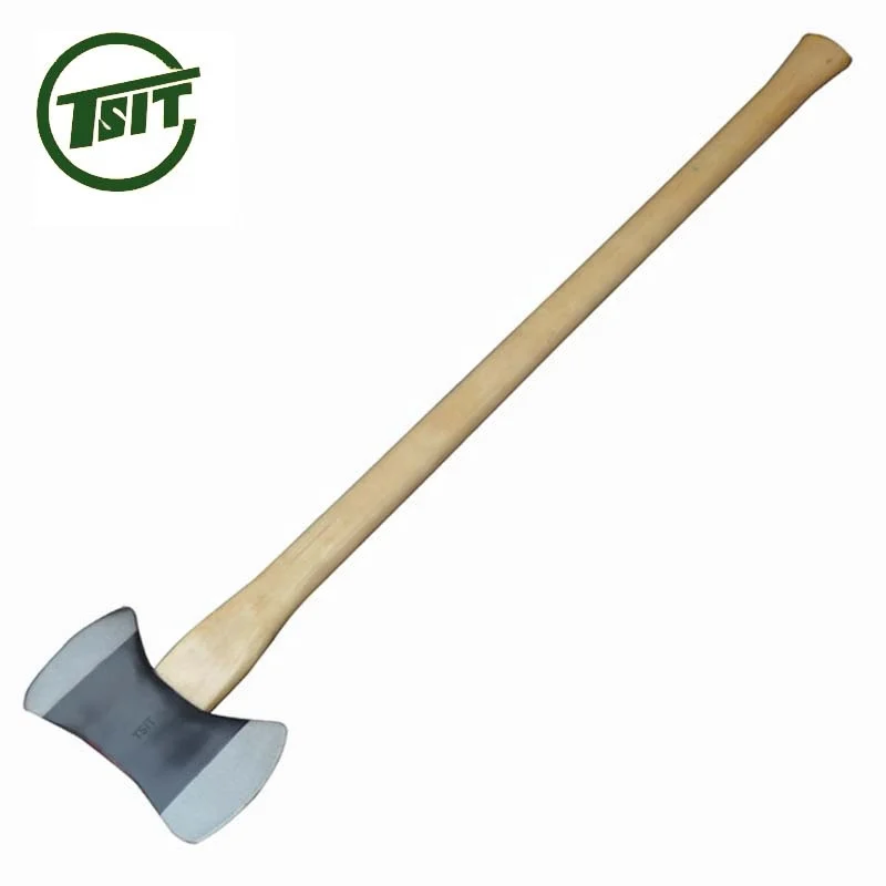 Двухбитный топор с деревянной ручкой, стальной топор