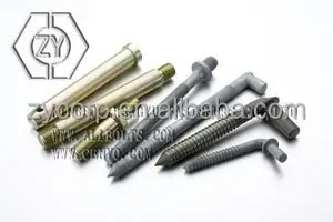 Hot forged fastener: step bolt of L shape with nut and washer