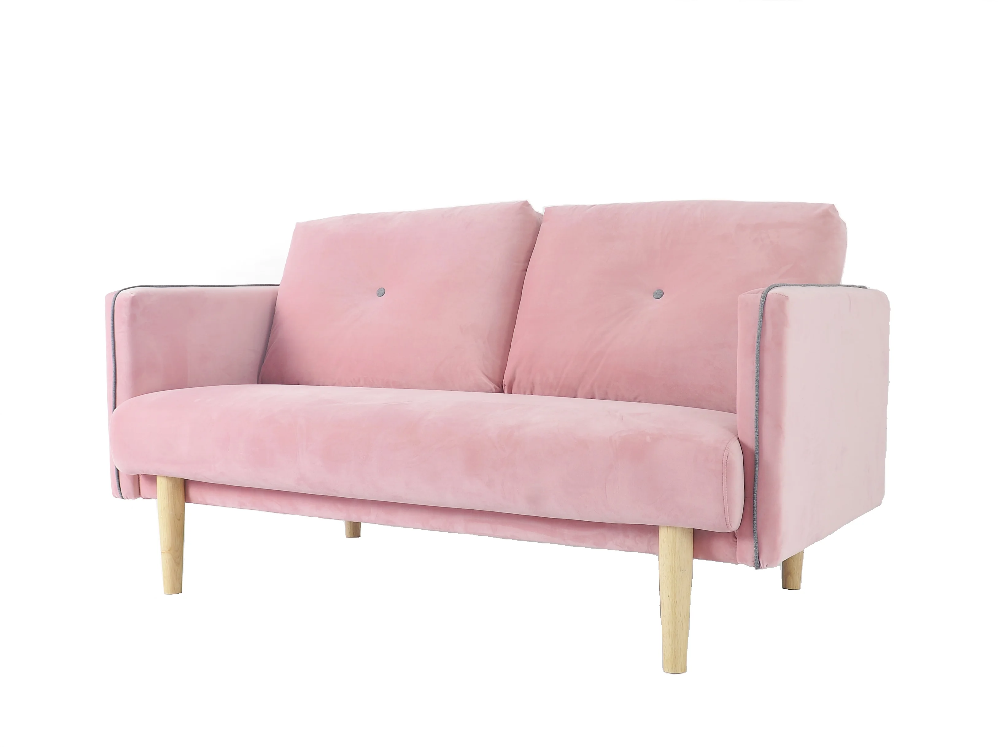 Nisco Sleek Modern Silhouette Collection Velvet 2 Seats Sofa and Armchair Couch Living Room Sofa