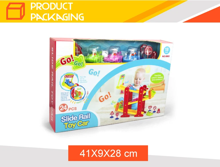 24 pcs assembled kids toy cars race track with animal track car