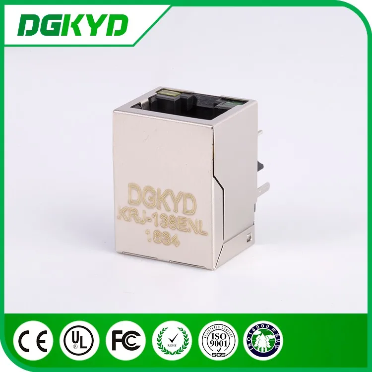 KRJ-138ENL metal shielded 8P8C ethernet jack cat5 RJ45 connector