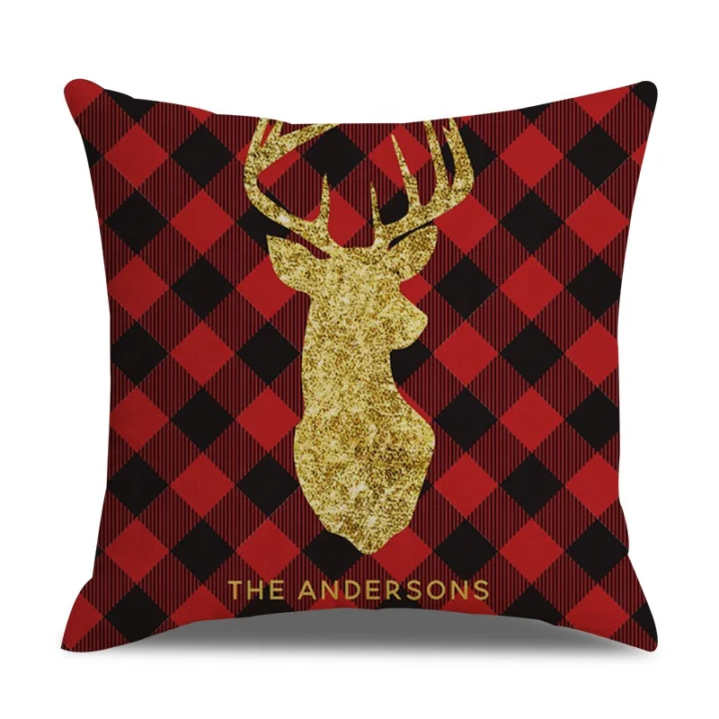 
Christmas cargo furniture cushion cover Christmas tree cushion cover deer printed travel outdoor decorative pillow cover 