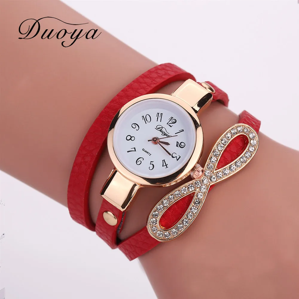 Duoya Brand beautiful Watches For Women Leather Strap Braided Bracelet girl Watch