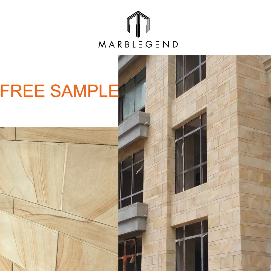 
wholesale Natural exterior wall tiles wood vein sandstone cladding for Project 