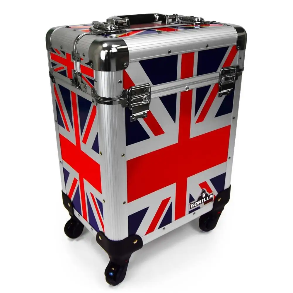 Aluminium Pro Mobile Trolley Cosmetics Hairdresser Beautician Makeup Manicure Vanity Trolley Case with locks for makeup artist