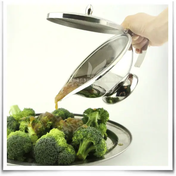 Hot Sales 12 Oz Mirror Polish Silver Double Wall Stainless Steel Novelty Personalized Gravy Boat