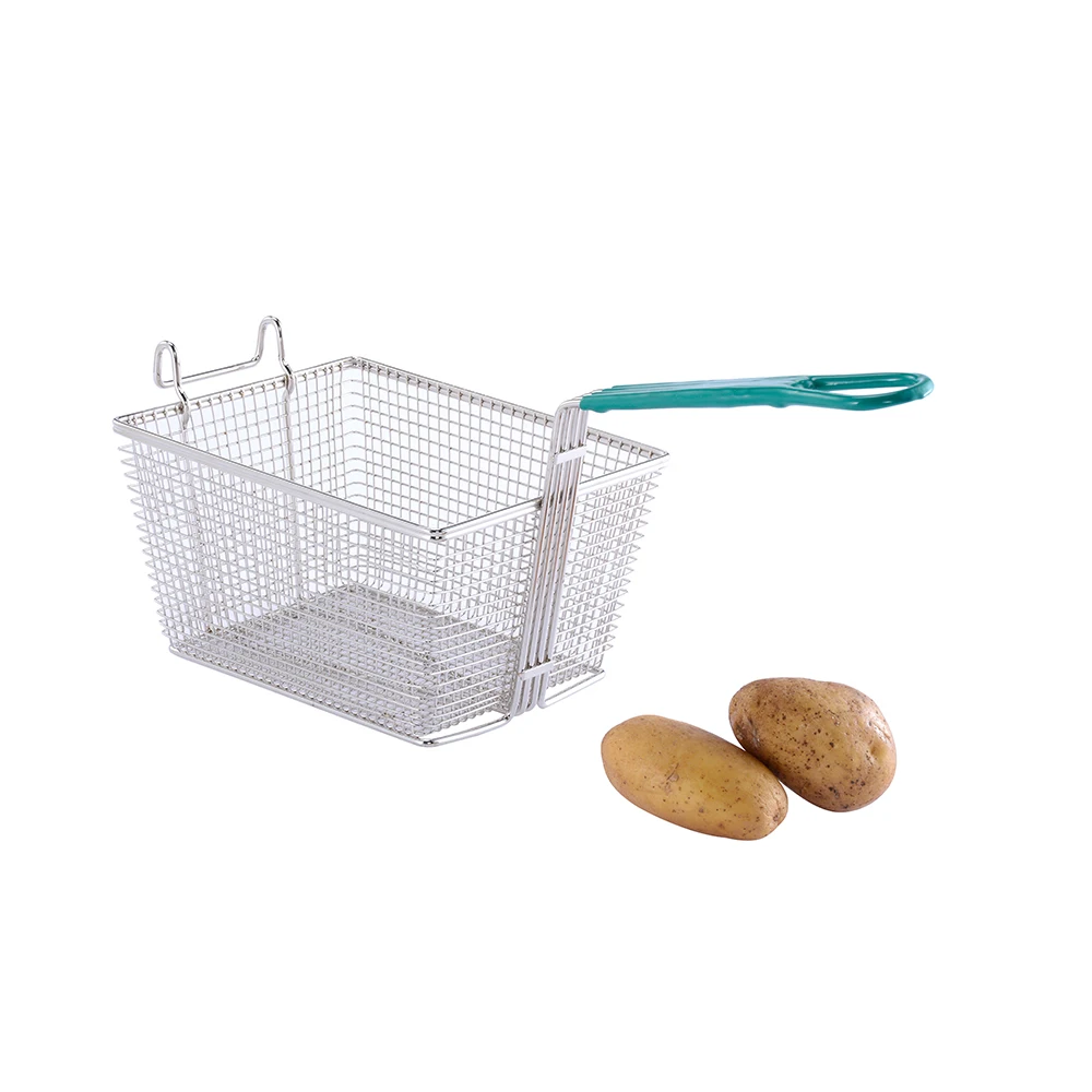 Commerical Kitchen Nickel-plated Metal Wire Mesh Fry Basket
