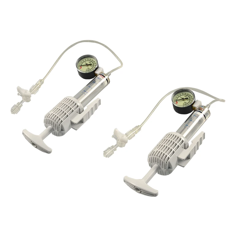 
Disposable Balloon Inflation Devices With Mechanical Display Pressure Gauge 