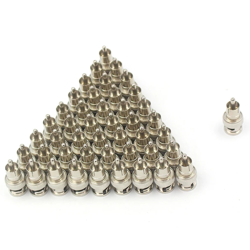Factory direct Copper Alloy BNC Connector RG58 RG59 RG60 crimp type BNC male to RCA male connectors bnc balun connector