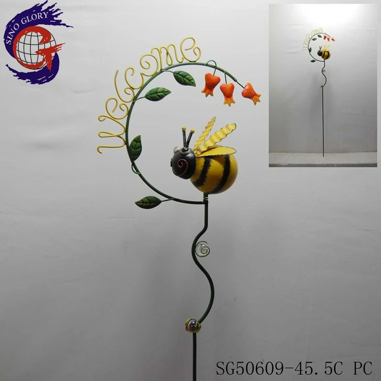 Открытый металл продукты сада Металл пчела Добро пожаловать палочки