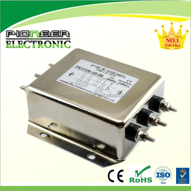 20A 250V/440V Three Phase noise passive line filter for inverter converter