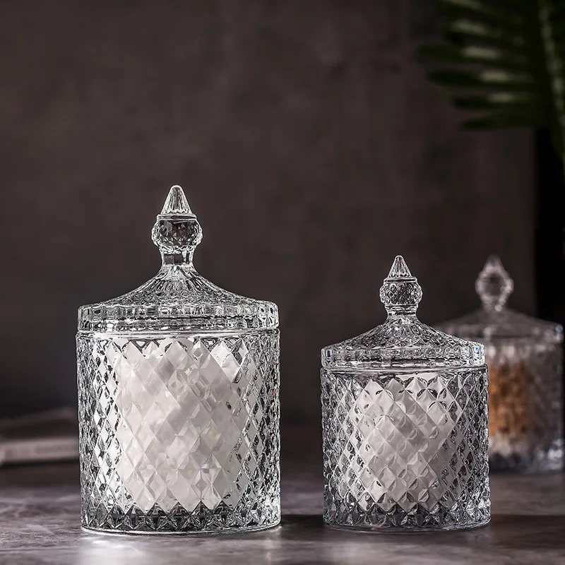 Glass Apothecary Jar Bathroom Vanity Storage Organizer Canisters Cotton ball Jar for swab bath salt