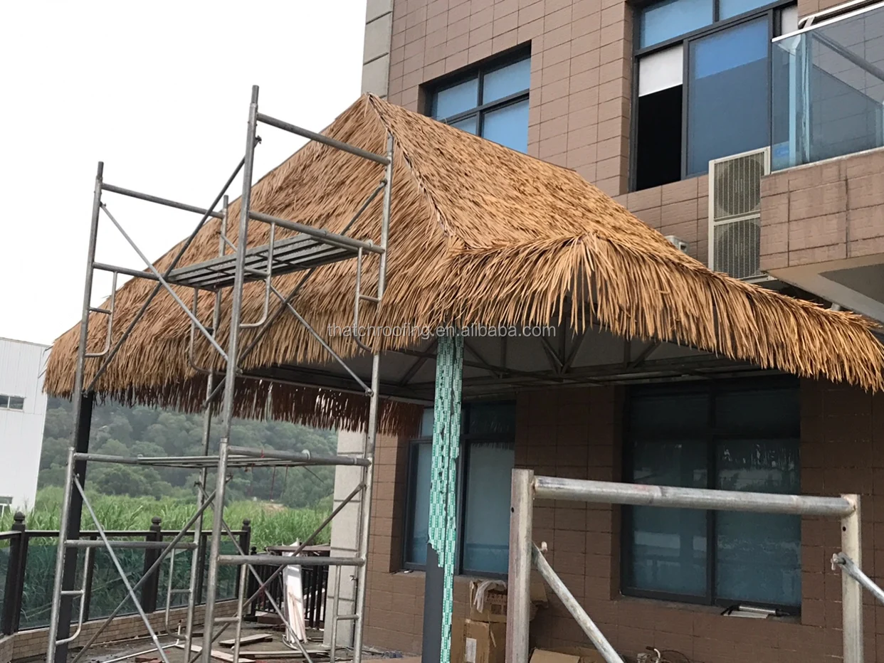 Roof palm grass cover synthetic