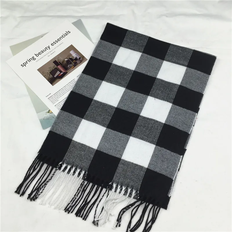 Cosum wholesale cheap thick scottish plaid acrylic lady scarf shawl winter blanket cashmere scarf