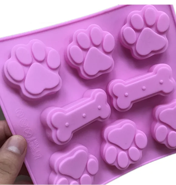 Food Grade 2-in-1 Puppy Dog Paw And Bone Silicone Molds For Chocolate  Candy Jelly Ice Cube Dog Treats