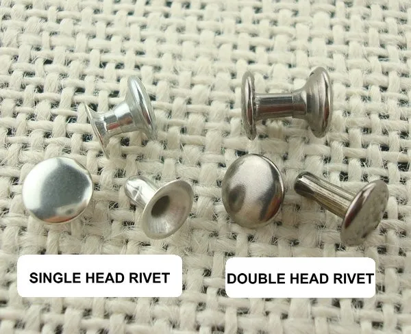 7mm silver/gold/brass high quality Metal Leather Belt double snap cap rivet button