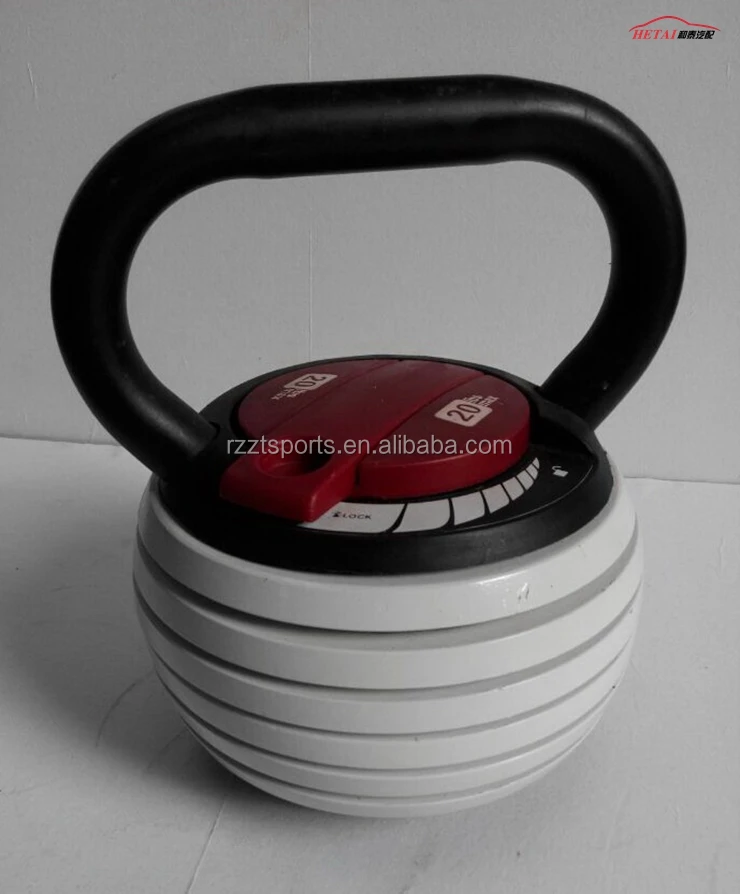 gray hammertone painted 40 lbs. adjustable weight kettlebell