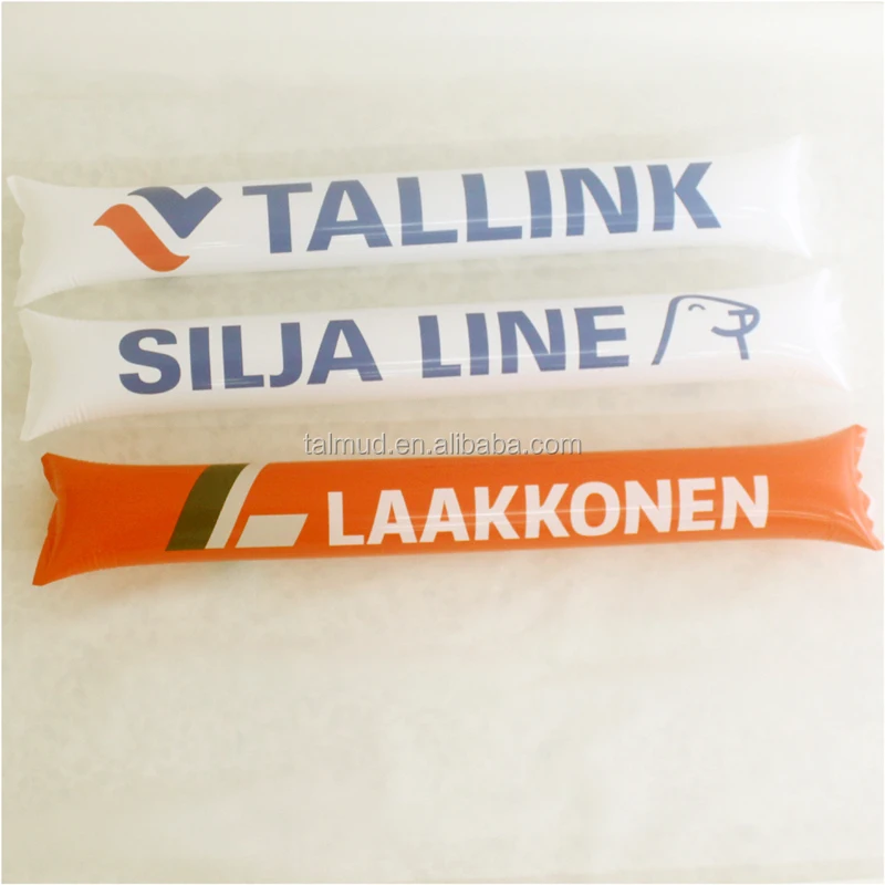 Customized logo world cup cheering items inflatable ballon clapper stick