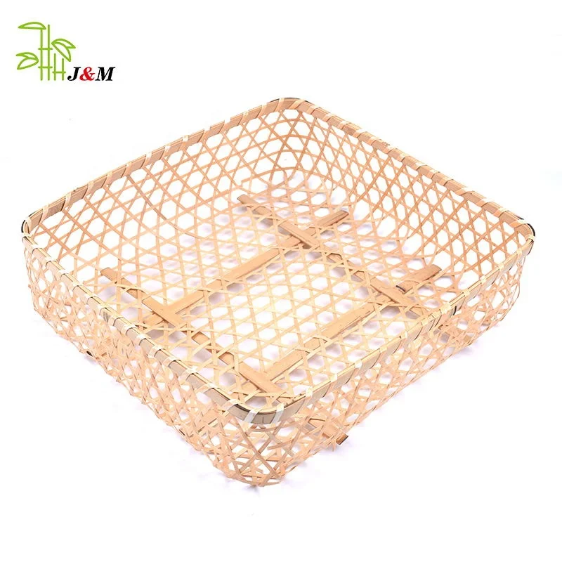 Handcraft Bamboo Products Bamboo Rectangle Bread Basket Living Room Hotel Storage Basket