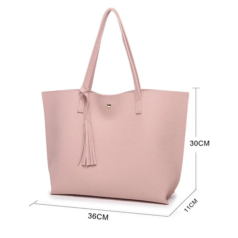 OLB001 free sample Women Large Tote Bag Tassels Faux Leather Shoulder Handbags Fashion Ladies Purses Satchel Messenger Bags