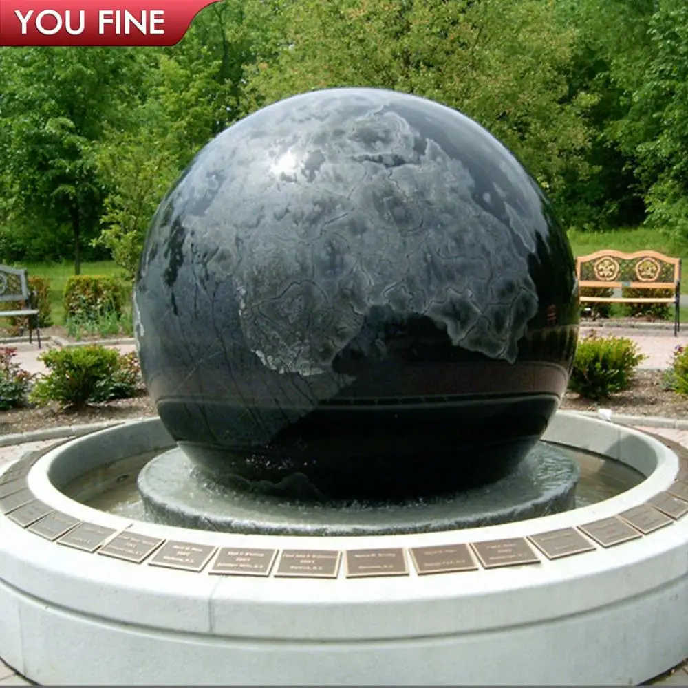 Hand Carved Marble Rolling Ball Water Fountain Spheres for Garden Decoration