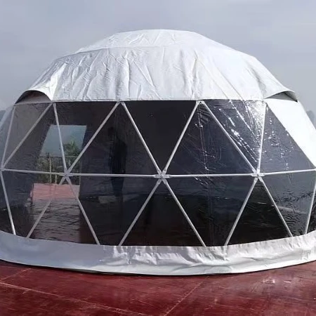 tents camping  High-strength fabricated metal structure ,aluminum vacuum glass wall curtain European style tent