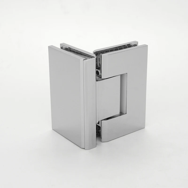 90 degree double glasses soft closing bathroom door glass hinge