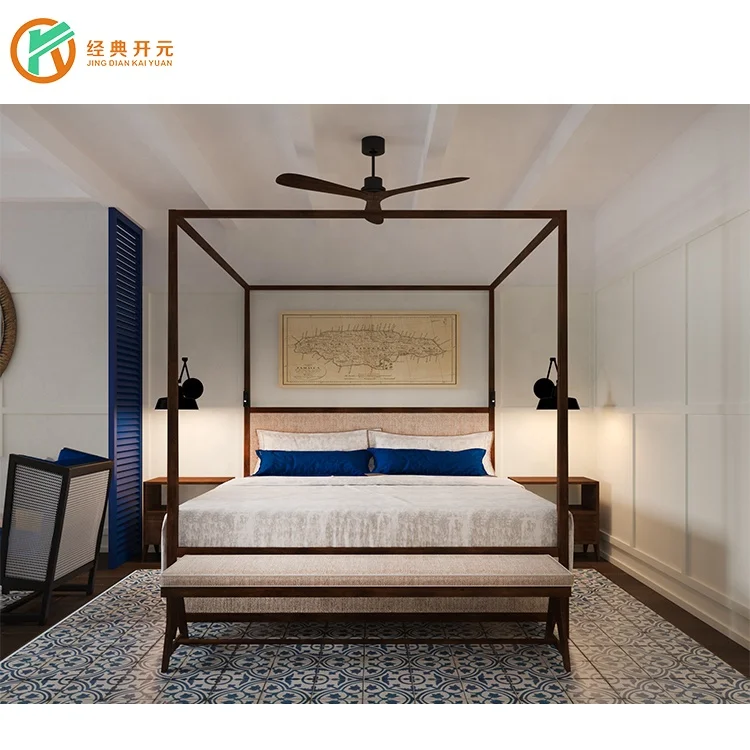 IDM-188 Modern Rattan Holiday Inn Hotel Bedroom Furniture Set Hotel Room Furniture for Sale