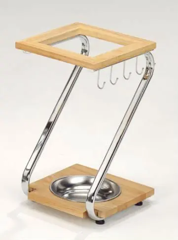 Белый двойной круглый деревянный держатель для зонта