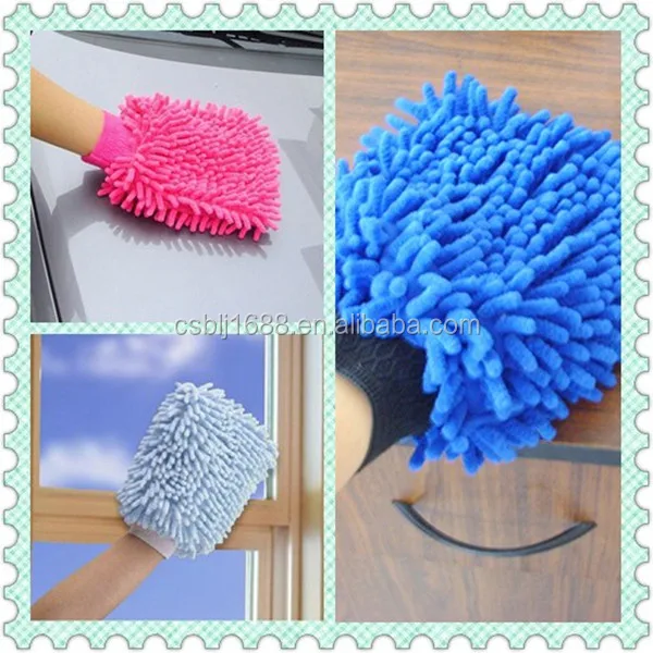 microfiber chenille car dust washing gloves car cleaning gloves