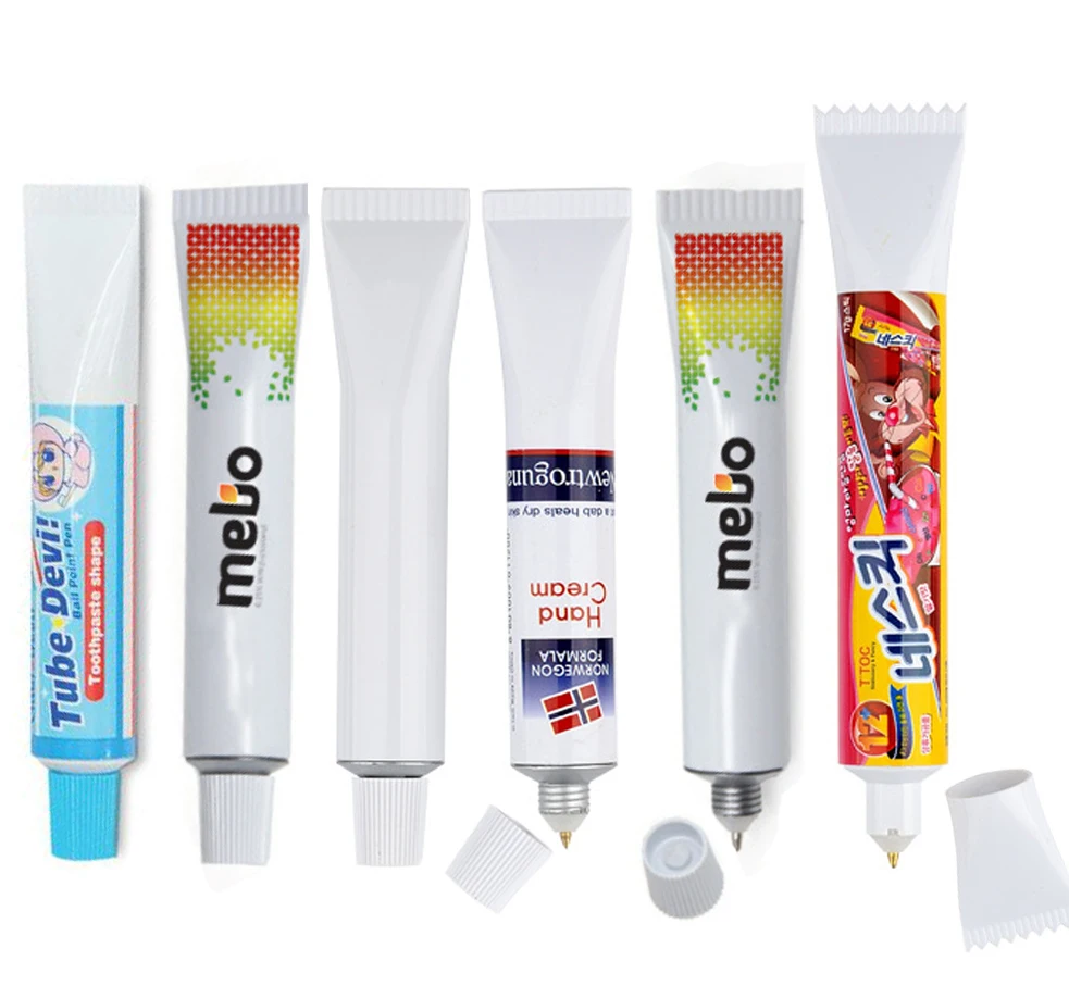 
Fashionable new idea highlighter pen logo custom print tube shaped we cheat ball pen toothpaste plastic pen for advertising 