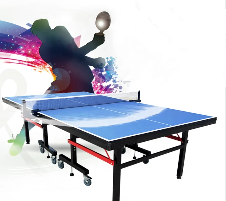China Indoor HDF 15mm mesa Foldable and Movable Table tennis Tables for sale