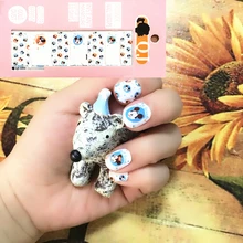 White Bule Cute Mouse child Nail Arts Nail Sticker Waterproof Nail Decal Sticker Gel Polish French