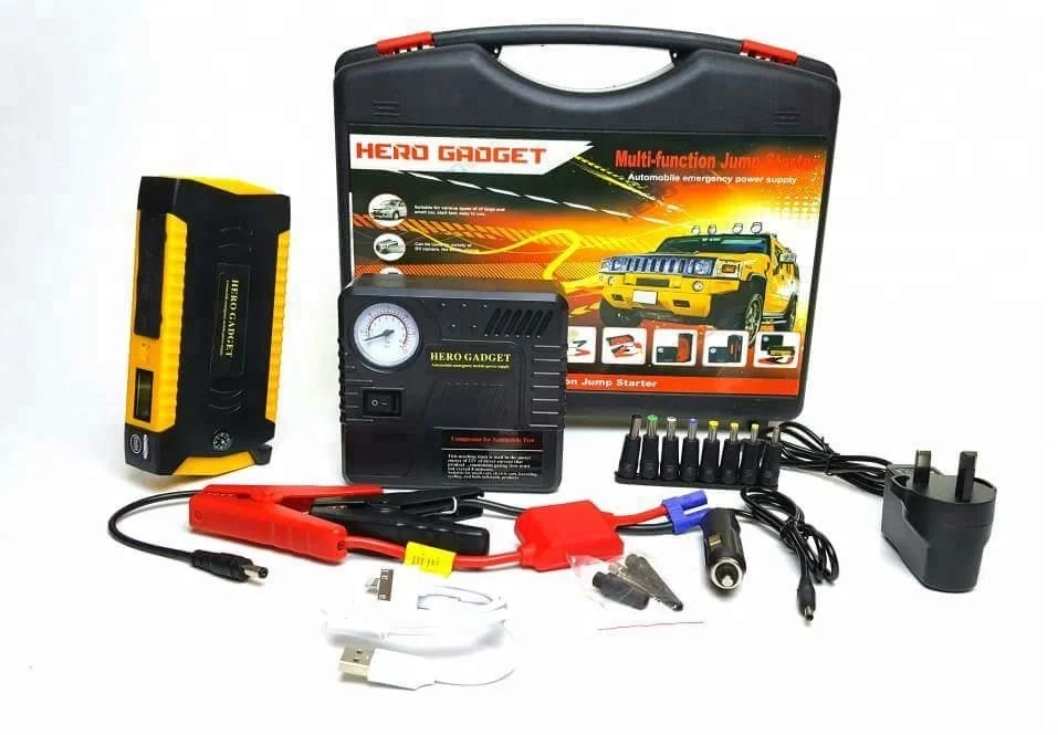 Portable 12v 18000mAh super capacitor car battery charger power bank and car jump starter with LCD
