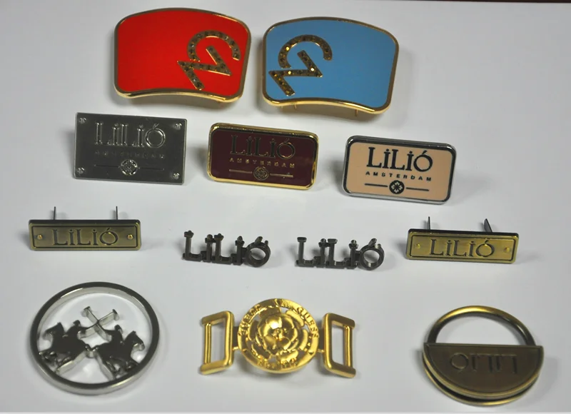 
YK 1018 Custom Bag Accessories Gold Plate Metal Logo Label Rectangle Metal Name Plate For Handbags 