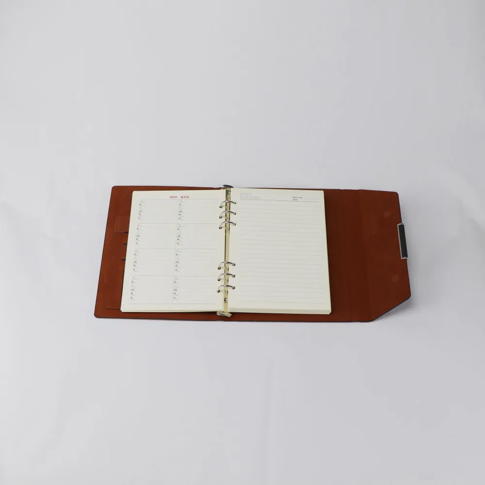 Custom printed hardcover soft ribbon bookmark cheap A5 sublimation blank paper diary leather notebook printing