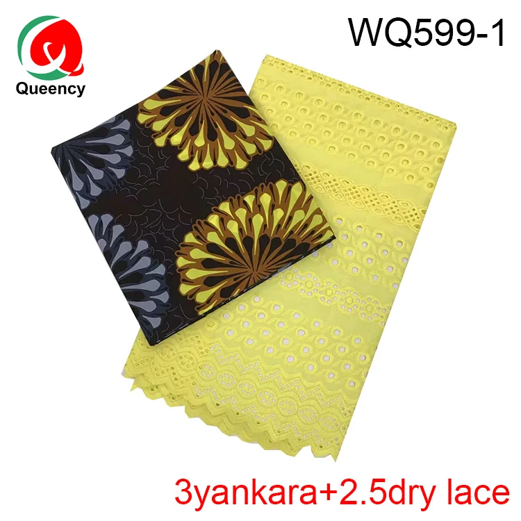 HF combination Ankara fabric Design sewing quilting plain dry lace skirt and pink fabric pattern