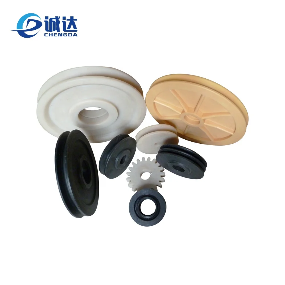 Manufacturer CNC machined injection nylon PA6 wheels plastic pulley for toy