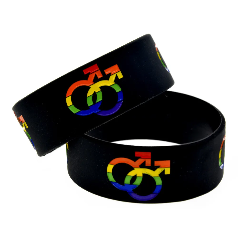 Gay Lesbian LGBT clear rainbow silicone writable rubber wristband custom bracelet cheap