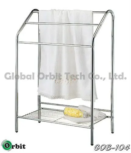 Free Standing Modern Style Corner Bathroom 3-tier Shelves Bath Storage